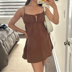 BROWN BABYDOLL DRESS